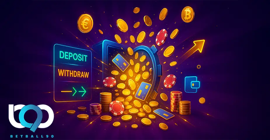 روش‌های واریز و برداشت بعد از ورود به بت 90 (Bet90)
